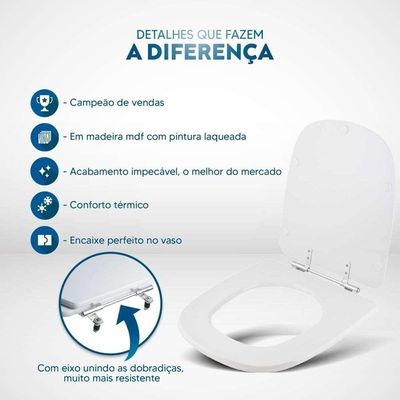 Tampa De Vaso Ibiza Cinza Platina Para Bacia Incepa