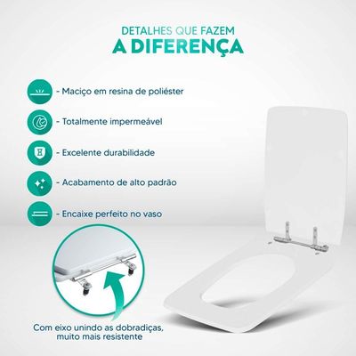 Tampa De Privada Poliéster Vila Rica Salmão Para Louça Icasa 6lpf