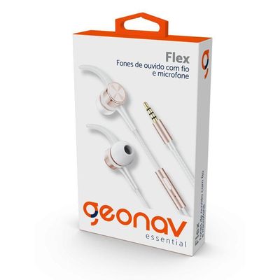Fone De Ouvido Com Fio Geonav Essential - Rose Gold - Esfnrg - Geonav
