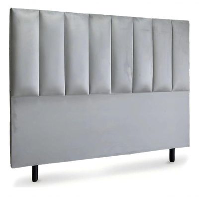 Cabeceira De Cama Box Roma Casal 140 Cm Suede Prata Do Lar Móveis E Decoração