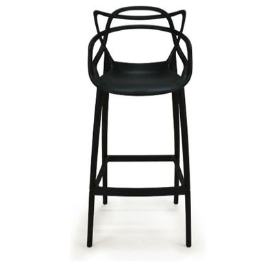 Kit Com 4 Banqueta Média Masters Allegra Empilhavel Resistente 66 Cm Preto