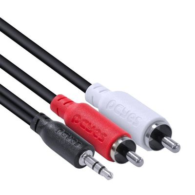 Cabo De áudio 2 Rca Macho Para P2 3.5mm Macho 1 Metro -