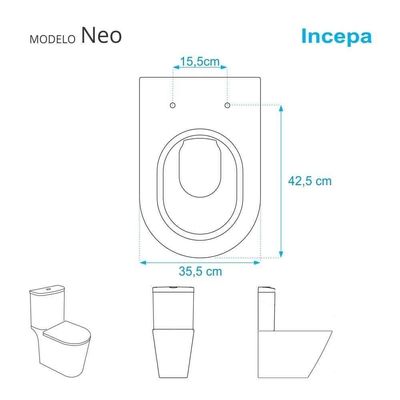 Tampa De Vaso Poliéster Neo Branco Para Bacia Incepa 6lpf