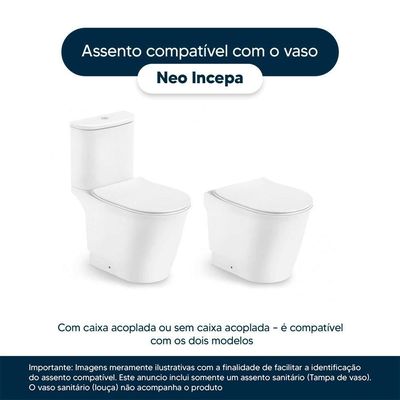 Tampa De Vaso Poliéster Neo Branco Para Bacia Incepa 6lpf