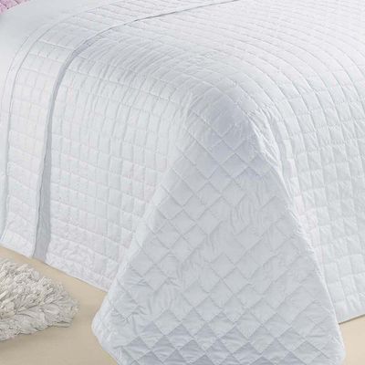 Kit Cobre Leito Colcha Veneza King 3 Peças Hipercal 180 Fios - Branco