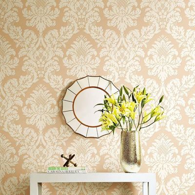 Papel De Parede Shimmer Damask Moderno Uk10456 - Rolo 10m X 0,52m