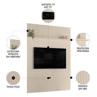 Painel Para 75 Polegadas 179cm Logus Z10 Off White - Mpozenato