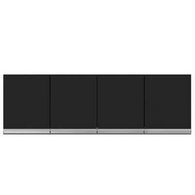 Cozinha Modulada 4 Peças Balcão Com Tampo 160cm Andréia Preto - Ajl Móveis