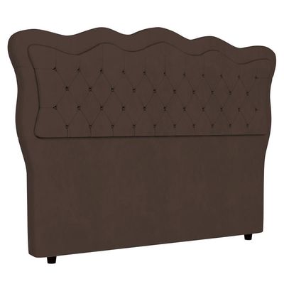 Cabeceira Casal Queen Cama 160cm Oregon I02 Veludo Marrom - Mpozenato