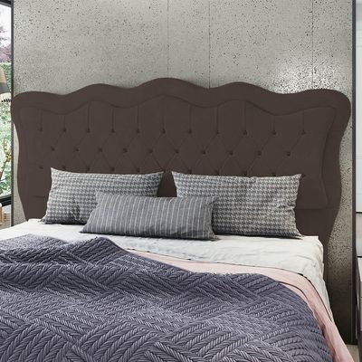 Cabeceira Casal Queen Cama 160cm Oregon I02 Veludo Marrom - Mpozenato