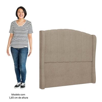 Cabeceira Casal King Cama 195cm Glenda I02 Bouclê Capuccino - Mpozenato