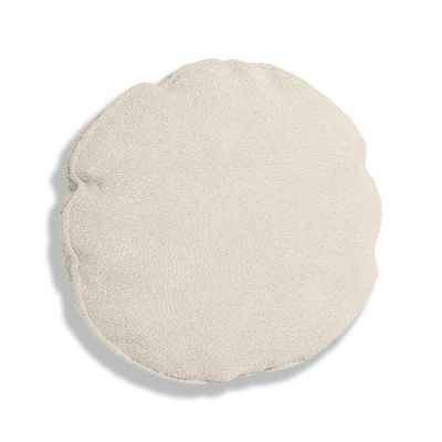 Almofada Bolacha Redonda Cookie Boucle Bege