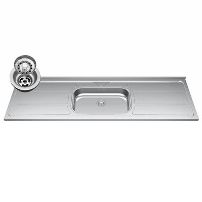 Balcão Gabinete Com Pia Inox 150cm 3 Portas 1 Gaveta Dakota Branco - Lumil