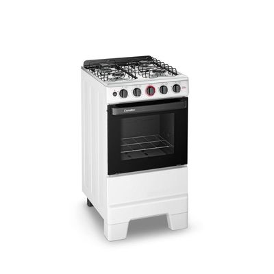 Fogão 4 Bocas Mesa Inox Automático Ideal Super 4121 Esmaltec Branco Bivolt
