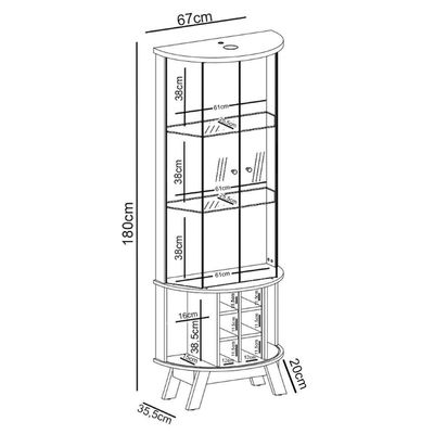 Balcão Buffet Mônica 183cm E Cristaleira Melina M01 Calacata-off White - Mpozenato