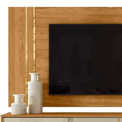 Estante Painel Para 60 Pol 160cm Orla Z10 Cumaru-opala - Mpozenato