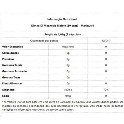 Di-magnésio Malato 400mg 60 Caps