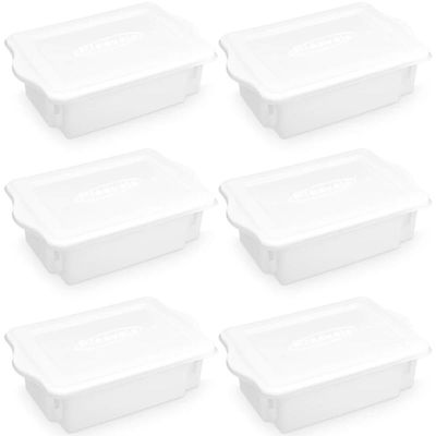 6 Cestos Organizadores para Cozinha 10L Caixas Plásticas Organizadoras Alimentos com Tampa