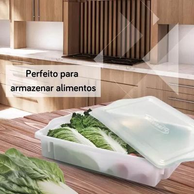 6 Cestos Organizadores para Cozinha 10L Caixas Plásticas Organizadoras Alimentos com Tampa