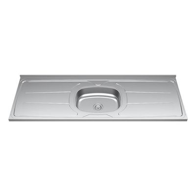 Balcão Gabinete Com Pia Inox 150cm 4 Portas E 1 Gaveta Gabriela Cinza - Ajl Móveis