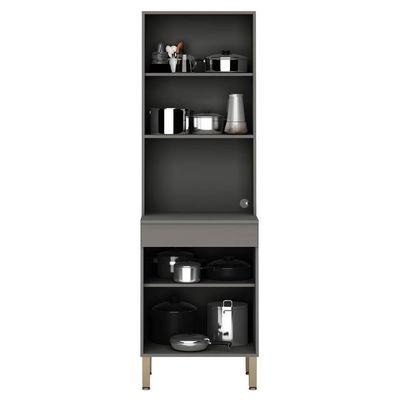 Armário De Cozinha 4 Peças Balcão Sem Tampo 120cm Lina04 K02 Gris-freijó - Mpozenato