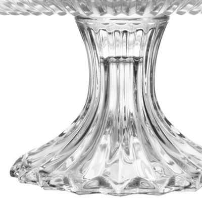 Prato Porta Bolo com Pé Cristal Renaissance 25cm Boleira Lyor Tortas Incolor