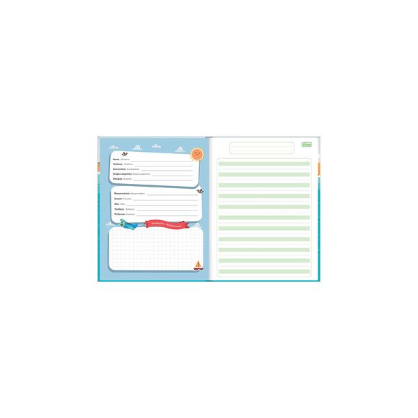 Caderno Caligrafia Tilibra Brochura Capa Dura Pauta Verde Sapeca 40 Folhas