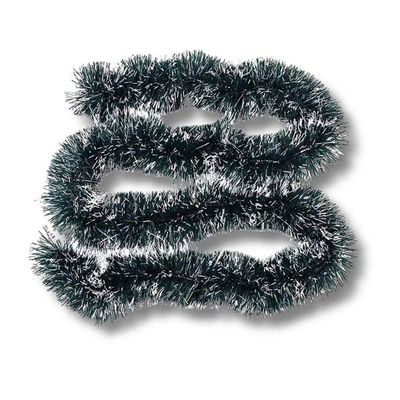 Festão De Natal Metalizado Nevado Verde - 2m X 9cm