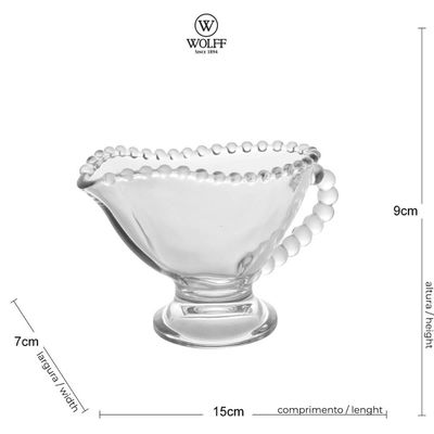 5 Mini Molheiras Cristal 140ml com Alça Pearl Servir Azeite Caldas Doces Porta Molhos