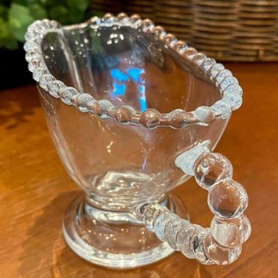 5 Mini Molheiras Cristal 140ml com Alça Pearl Servir Azeite Caldas Doces Porta Molhos