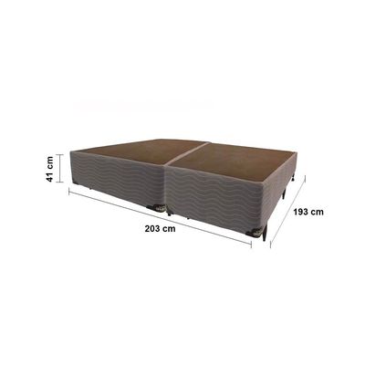 Base Box Bipartida para Colchão King Size Ortobom New Magestic 41x193x203cm  Marrom Marrom