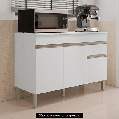 Balcão Gabinete Para Pia Sem Tampo 120cm Lina K02 Supremo - Mpozenato