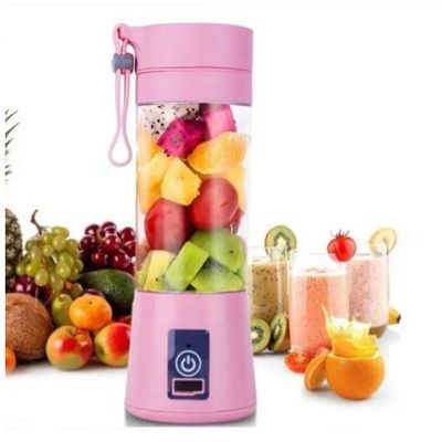 Mini Liquidificador Portátil 6 Lâminas Usb - Rosa