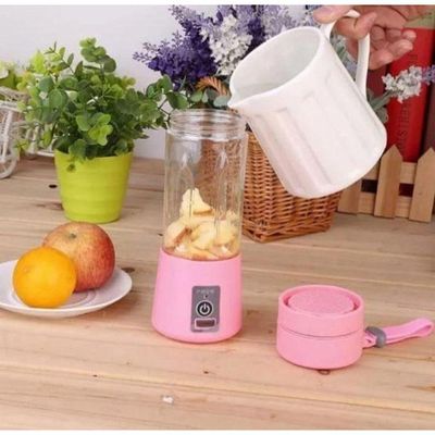 Mini Liquidificador Portátil 6 Lâminas Usb - Rosa