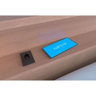 Cabeceira para Cama Box Casal Bartira Versatti com Tomada Avelã