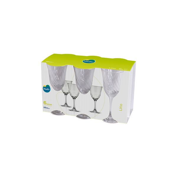 Jogo de Taças para Água Nadir Lírio 365ml 6 Peças