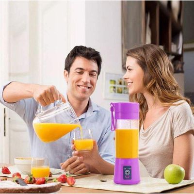 Mini Liquidificador Recarregavél Portátil Bateria Usb - Roxo