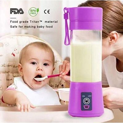 Mini Liquidificador Recarregavél Portátil Bateria Usb - Roxo