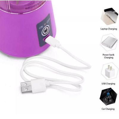 Mini Liquidificador Recarregavél Portátil Bateria Usb - Roxo