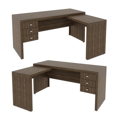Mesa para Escritório com Mesa de Apoio e 3 Gavetas ME4106 Nogal Tecnomobili