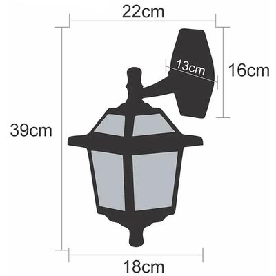 Conjunto 6 Arandelas Coloniais 39cm Luminárias de Parede Preto Fosco Jardim Cabeceiras