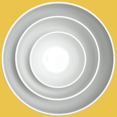 6 Saladeiras Prato de Salada Pote Redondo Melamina Branca 2,2L