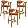 Kit 3 Banquetas Alta Para Cozinha Bancada Bar Sala De Jantar Fixa Cecília L02 Couríssimo Canela - Lyam Decor