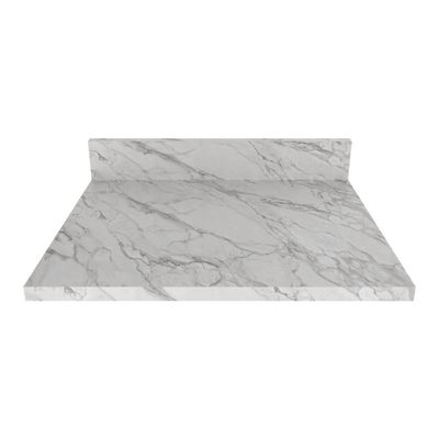 Tampo Mdp 25mm Para Balcão De Cozinha 60cm Multimóveis Cr20427 Mármore Branco Mármore Branco