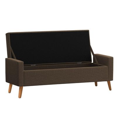 Recamier Bau Londres 1,40m Suede Marrom - Clique Decor