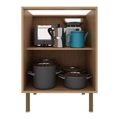 Balcão De Cozinha Com 2 Portas 60cm Multimóveis Cr20425 Freijó