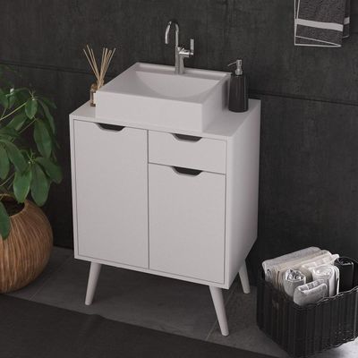 Gabinete para Banheiro com 2 Portas e 1 Gaveta BN3637 Branco Tecnomobili SEM CUBA
