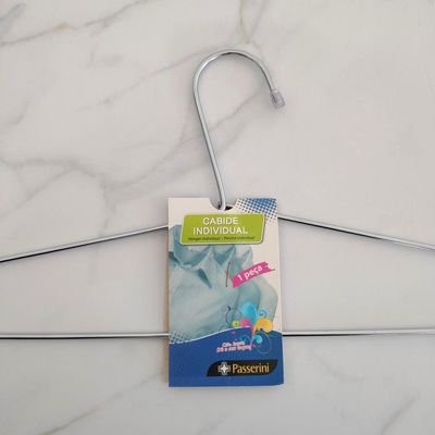 Cabide Cromado de Roupa Unitário Simples para Guarda Roupas Closets Passerini
