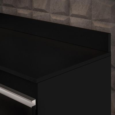 Tampo Para Balcão De Cozinha 180cm Mdp Preto - Lumil