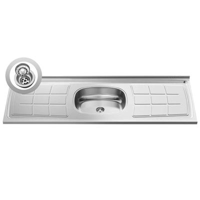 Balcão Gabinete Com Pia Inox 150cm Marrocos Preto-cinza - Lumil